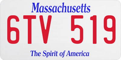 MA license plate 6TV519