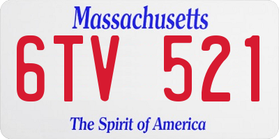 MA license plate 6TV521