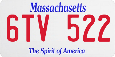MA license plate 6TV522