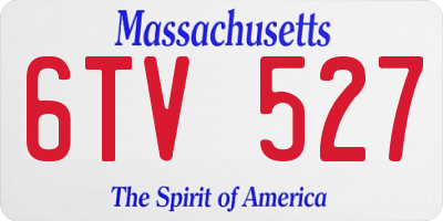 MA license plate 6TV527