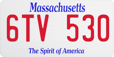 MA license plate 6TV530