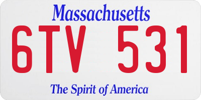 MA license plate 6TV531