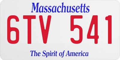 MA license plate 6TV541