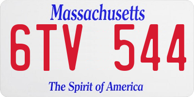 MA license plate 6TV544