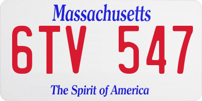 MA license plate 6TV547