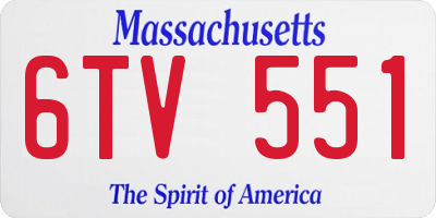 MA license plate 6TV551