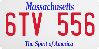 MA license plate 6TV556
