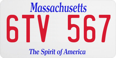 MA license plate 6TV567