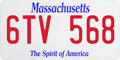 MA license plate 6TV568