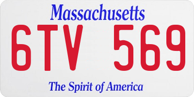 MA license plate 6TV569