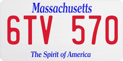 MA license plate 6TV570