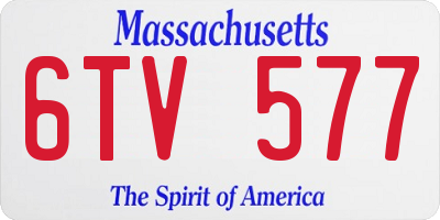MA license plate 6TV577