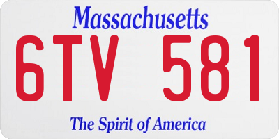 MA license plate 6TV581