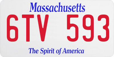 MA license plate 6TV593