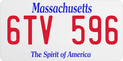 MA license plate 6TV596