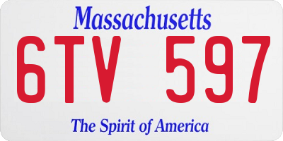 MA license plate 6TV597