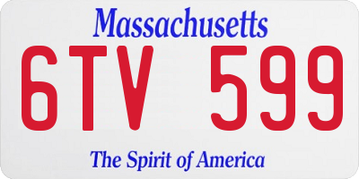 MA license plate 6TV599