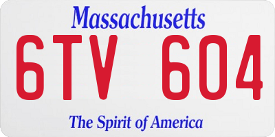 MA license plate 6TV604