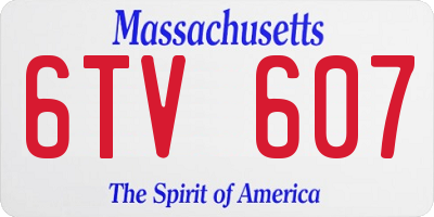 MA license plate 6TV607