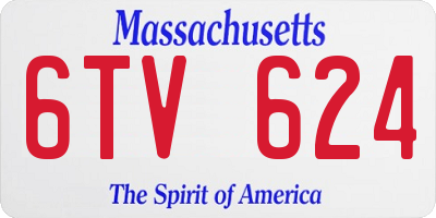 MA license plate 6TV624