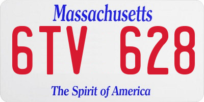 MA license plate 6TV628
