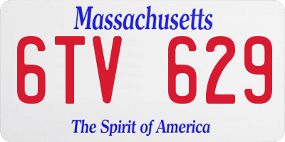 MA license plate 6TV629
