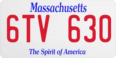 MA license plate 6TV630
