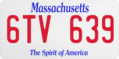 MA license plate 6TV639