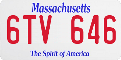 MA license plate 6TV646