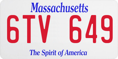 MA license plate 6TV649