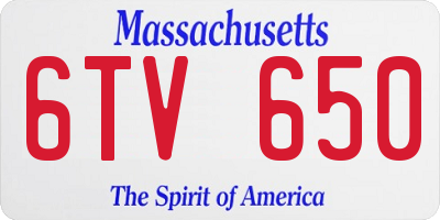 MA license plate 6TV650