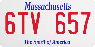MA license plate 6TV657