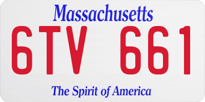 MA license plate 6TV661