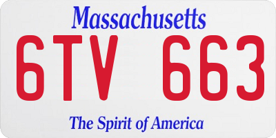 MA license plate 6TV663