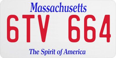 MA license plate 6TV664