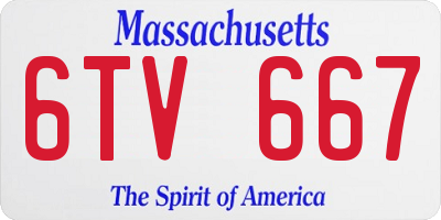 MA license plate 6TV667