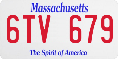 MA license plate 6TV679
