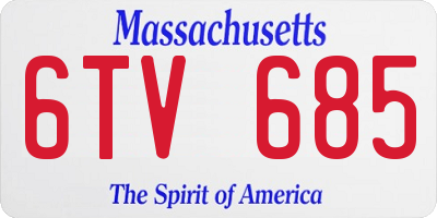 MA license plate 6TV685