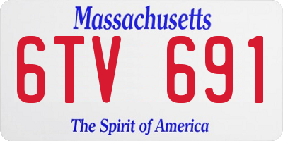 MA license plate 6TV691