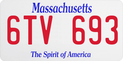 MA license plate 6TV693