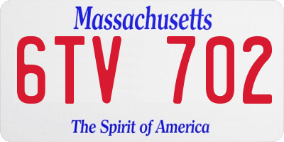 MA license plate 6TV702