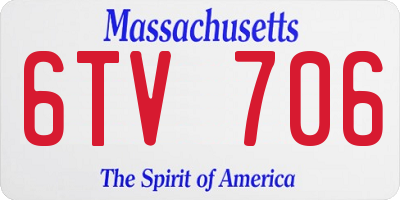MA license plate 6TV706