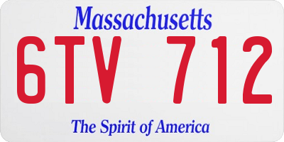 MA license plate 6TV712