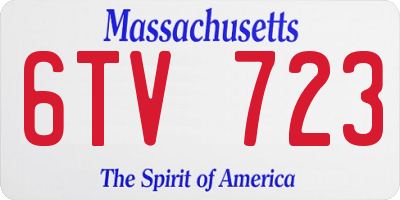 MA license plate 6TV723