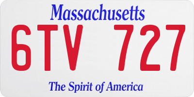 MA license plate 6TV727