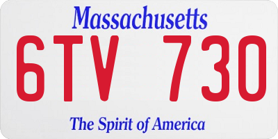 MA license plate 6TV730