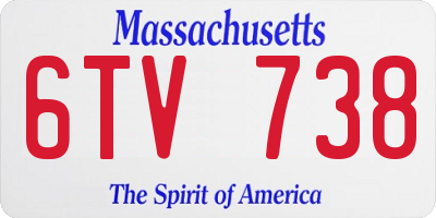 MA license plate 6TV738