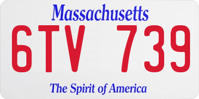 MA license plate 6TV739