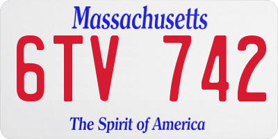 MA license plate 6TV742