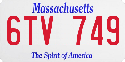 MA license plate 6TV749